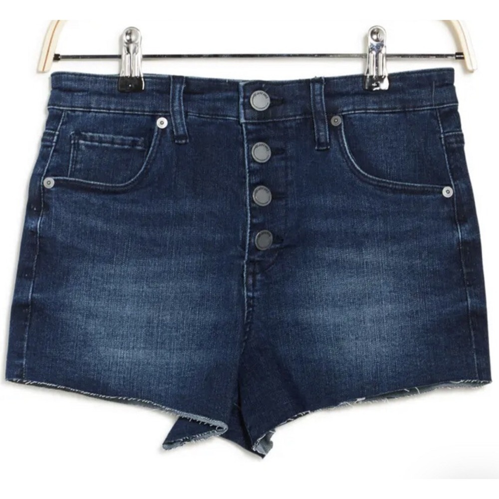 BlankNYC The Lenox Women's‎ Sz 26 Shorts Button Fly Dark Fray Indigo Wash NWT